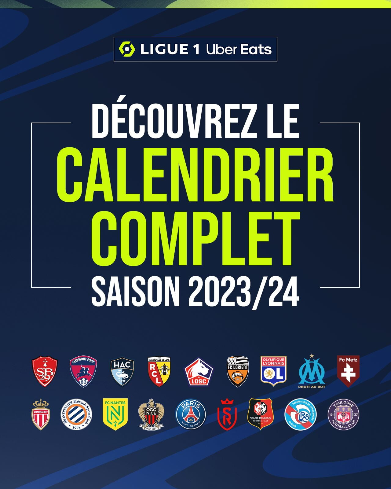 Découvrez le calendrier de la saison 2023-2024 de Ligue 1